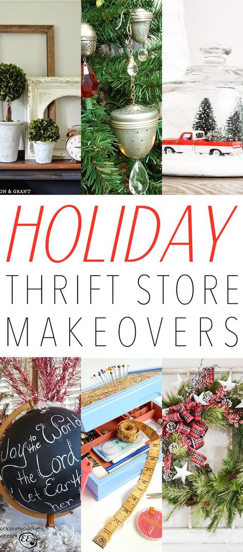 There is still time for last minute Holiday Thrift Store Makeovers for your home and for gifts…so today we have a fun collection and one of them might be in your near future if you are lucky enough to snatch up some of the items at your local Thrift Shop. From Tea Strainer Tree Ornaments …#thriftstore #frugal #Christmas #homedecor Thrift Store Christmas, Thrift Store Upcycle Decor, Farmhouse Thrift Store Makeovers, Simple Stool, Thrift Store Upcycle, Wrapping Station, Thrift Store Makeover, Thrift Store Diy, Christmas Homemade