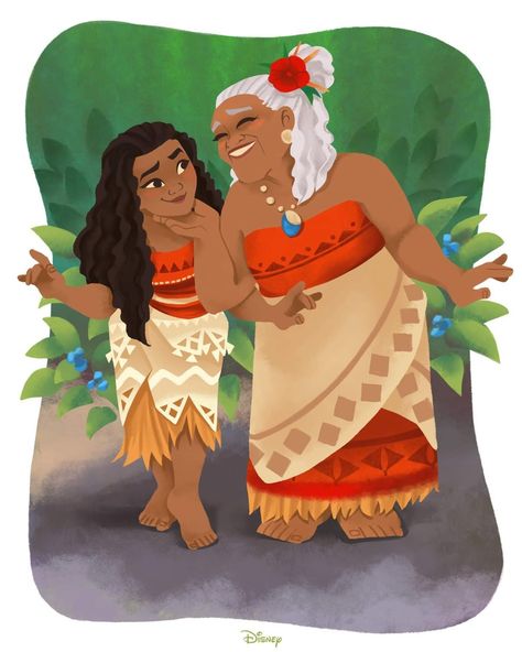 Moana and Grandma Grandma Tala, Disney Moana Art, Moana Movie, Disney Princess Moana, Disney Princess Artwork, Disney Fanart, All Disney Princesses, Images Disney, Disney Artists