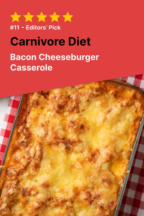 Carnivore Diet low carb Bacon Cheeseburger Casserole Carnivore Hamburger Casserole, Hamburger Meat Carnivore Recipes, Carnivore Casserole With Ground Beef, Carnivore Cheeseburger Casserole, Carnivore Diet Casserole Recipes, Carnivore Diet Casserole, Carnivore Lasagna Recipe, Carnivore Bacon Recipes, Carnivore Breakfast Ideas No Eggs