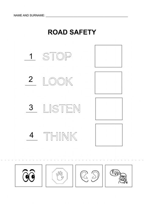 Home Safety Worksheets For Preschool, Road Safety Worksheet, Safety Preschool Theme, Road Safety Activities Preschool, Road Safety Activities, Match Worksheet, Teaching Safety, Safety Activities, Scout Projects