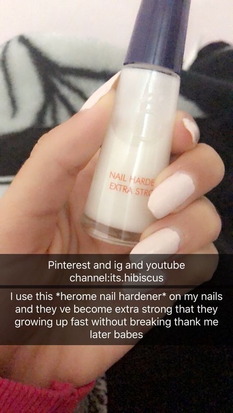 Nail hardener called herome it is really famous and it s a french brand,it doesn t let ur nails break that easily #nailhardener #nails #extrastrongnails Grow Long Nails, Nail Hardener, Nail Products, Beauty Remedies, Nail Health, Strong Nails, Healthy Nails, French Brands, Best Nail