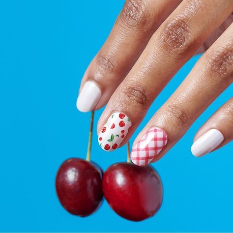 Color Street Cherry-Picked Cherries & Red Gingham Nail Strips 5 Street Makeup, Cherry Picking, Nail Polish Brands, Red Gingham, Nail Polish Strips, Color Street Nails, Nail Games, Nail Tools, Color Street