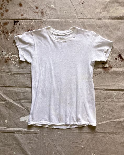 No. 08 - 60s Towncraft distressed white tee | youth 18 / adult xsmall Coastal Grandpa, Fragrant Garden, White Tshirt Men, White Tee Shirts, Ghost Rider, West Side, Dirt Bikes, White Tee, White T Shirt