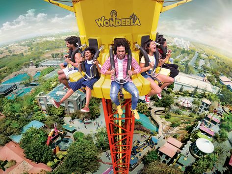 Wonderla Amusement Park on Behance Wonderla Kochi, Best Amusement Parks, Amalfi Coast Travel, Theme Parks Rides, Amusement Park Rides, Billboard Design, Summer Campaign, Bungee Jumping, Park Photography