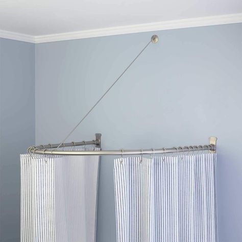 Corner shower curtain rod