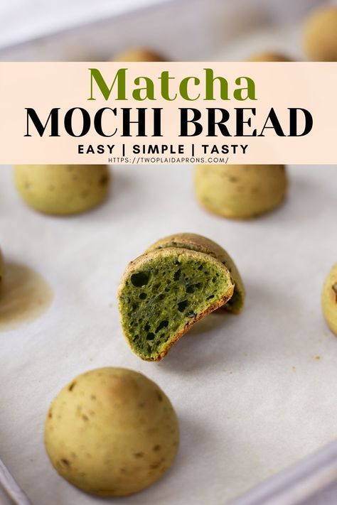 Matcha Bread Recipes, Asian Baked Goods, Matcha Flavors, Mochi Bread Recipe, Korean Baking, Mochi Bread, Matcha Bread, Asian Baking, Mochi Recipes