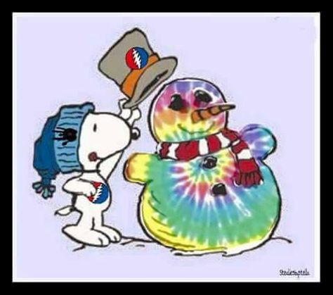 ☮ American Hippie Holiday ☮ Christmas .. Tie Dye Snowman Grateful Dead Snoopy Grateful Dead Christmas, Watercolor Snowmen, Grateful Dead Wallpaper, Terrapin Station, Grateful Deadhead, Grateful Dead Poster, Grateful Dead Bears, Dance Like No One Is Watching, Dead And Company