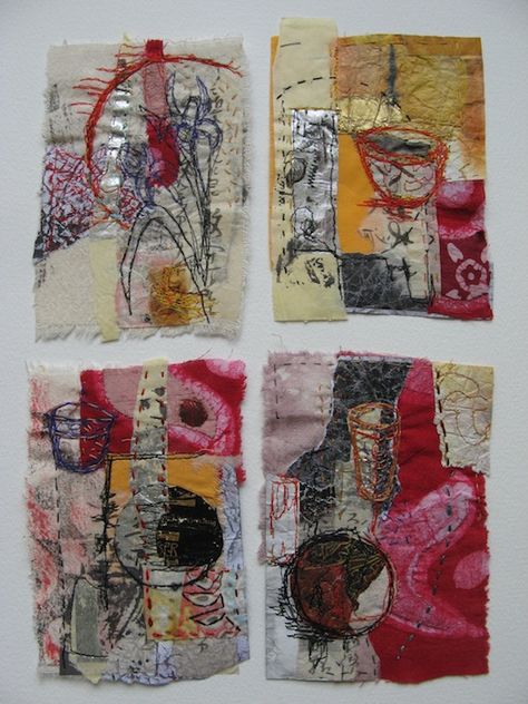 Sketches by fibre artist Cas Holmes Art Fibres Textiles, Cas Holmes, Mixed Media Textiles, Quilt Modernen, Creative Textiles, Textiles Techniques, Fabric Journals, Quilt Festival, Textile Fiber Art