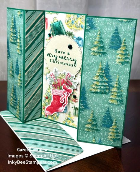 Stampin’ Up! Sentimental Wishes Reverse Center Pop Out Christmas Card for the Happy Inkin’ Thursday Blog Hop – Inky Bee Stampers Carnival Card, Christmas Card Tutorials, Happy Birthday Gorgeous, Create Christmas Cards, Christmas Carnival, Homemade Christmas Cards, Stampin Up Christmas Cards, Stampin Up Christmas, Christmas Holiday Cards