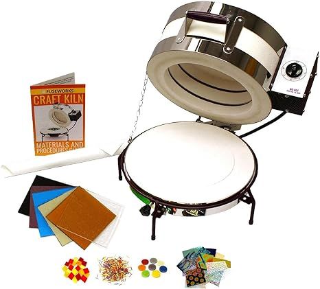 Amazon.com: Delphi Glass Beginner Fusing Kit and Fuseworks Craft Kiln : Arts, Crafts & Sewing Delphi Glass, Fused Glass Artwork, Mini Craft, Fused Glass Jewelry, Fire Glass, Chihuly, Fused Glass Art, Heating Element, Small Jewelry