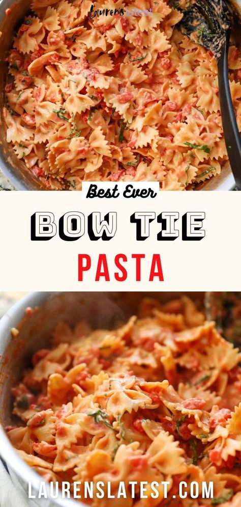 Bow Pasta Recipes, Bow Tie Pasta Recipes, Bow Tie Pasta Recipe, Tomato Parmesan, Bow Tie Pasta, Easy Pasta Dinner, Healthy Chicken Breast, 20 Minute Recipes, Creamy Tomato Sauce