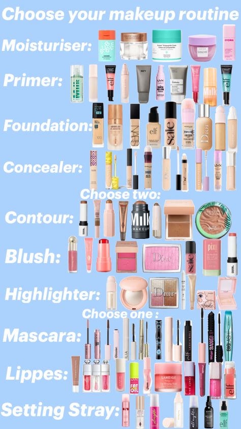 Enjoy!! More coming soon. By Grace M Choose Your Makeup, Makeup Routine Guide, Beginner Makeup Kit, Makeup Order, Simple Makeup Tips, Makeup Face Charts, Sephora Skin Care, Makeup Help, Makeup Spray