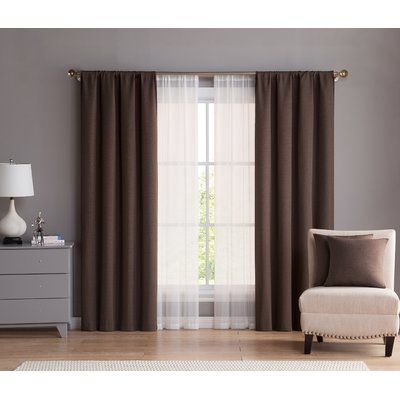 Harriet Bee Belton Solid Blackout Rod Pocket Curtain Panels Color: Brown Dark Brown Curtains, Brown Curtains Living Room, Curtains Childrens Room, Curtain Living Room, Window Curtains Bedroom, Brown Curtains, Throw Pillow Set, Living Room Decor Curtains, Cool Curtains