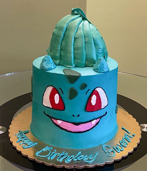 Bulbasaur Cake Ideas, Snorlax Cake, Bulbasaur Cake, Lawyer Cake, Pokemon Birthday Cake, Pokémon Birthday, Pearl Cake, Pokemon Bulbasaur, Snack Pack