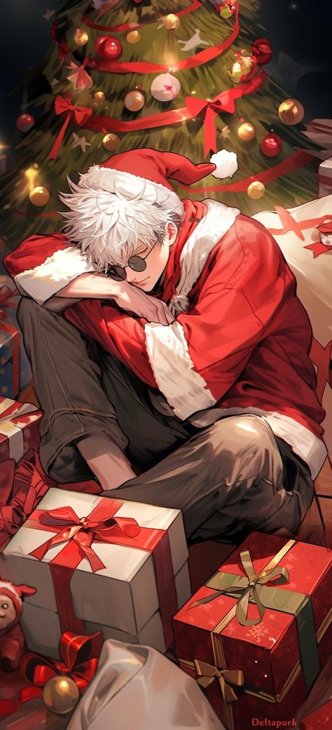 ▻ ⟦AI-Genenrated⟧ ©→ Deltanpopo #呪術廻戦 #JujutsuKaisen Christmas Gojo Satoru, Jujutsu Kaisen Christmas Wallpaper, Gojo Satoru Christmas, Jujutsu Kaisen Christmas, Gojo Christmas, Wallpaper Laptop, Cool Wallpapers Cartoon, Gojo Satoru, Handsome Anime