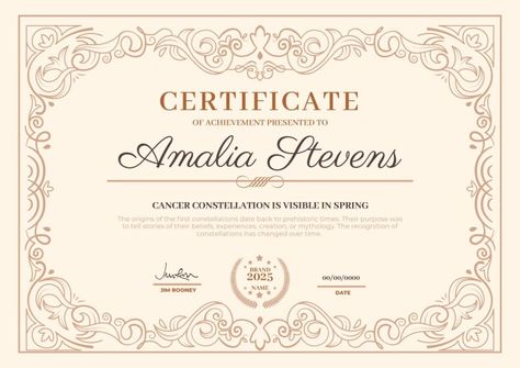 Ornamental Engraving Achievement Certificate Certificate Design Aesthetic, Aesthetic Certificate, Achievement Certificate, Certificate Of Achievement, Certificate Design, Brand Kit, Money Aesthetic, Old Money Aesthetic, Certificate Templates