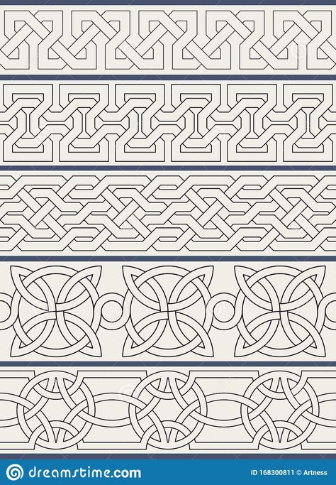 Islamic Border Design, Knotwork Border, Knot Drawing, Celtic Knot Drawing, Islamic Design Pattern, Dibujos Tattoo, Leather Tooling Patterns, Tooling Patterns, Seni 2d