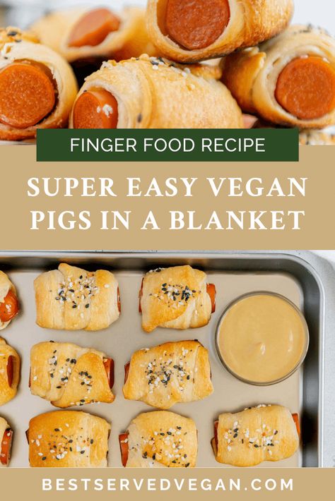 Vegan Pigs In A Blanket Recipe, Vegan Pigs In A Blanket, Vegan Appetizers Easy, Pillsbury Crescent Recipes, Vegan Party Snacks, Pigs In A Blanket Recipe, Pillsbury Crescent Rolls, Vegan Board, Vegan Finger Foods