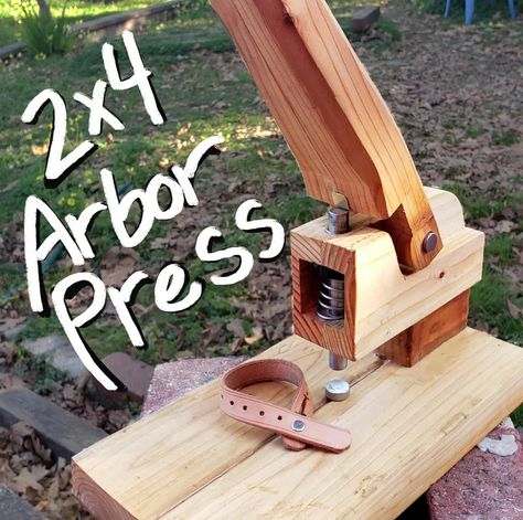 Turning a 2x4 Into an Arbor Press : 39 Steps (with Pictures) - Instructables Diy Arbor, Diy Leather Tools, Diy Arbour, Diy Leather Working, Leather Working Projects, Custom Leather Work, Leatherworking Tools, Leather Working Tools, Diy Leather Projects