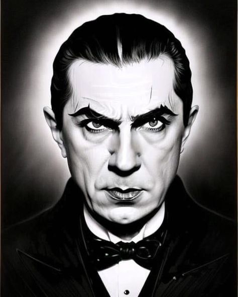 Famous Movies Scenes, Classic Movie Monsters, Wedsenday Adams, Dracula Art Drawing, Traditional Dracula Tattoo, Bela Lugosi Tattoo, Horror Portrait Photography, Universal Monsters Tattoo, Dracula Portrait