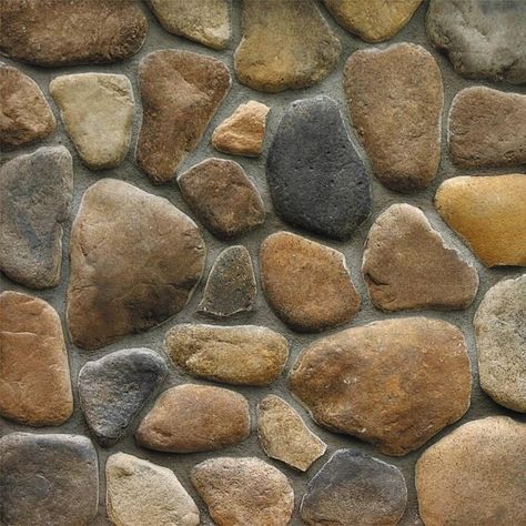 Faux River Rock Panels, Faux River Rock Fireplace, River Rock Wall Interior, River Rock Wall, Artificial Stone Wall, Diy Stone Wall, Rock Siding, Rochester Homes, Diy River Rock