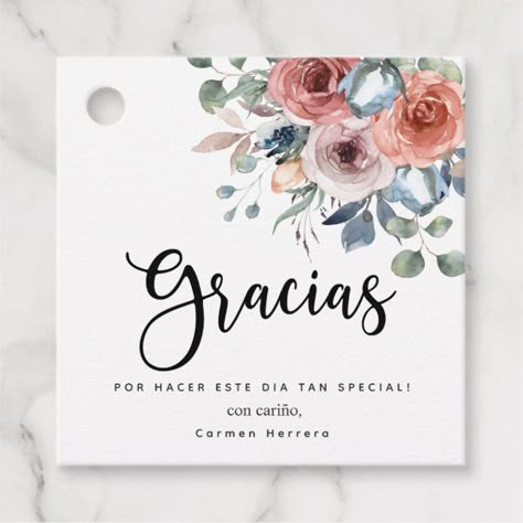 Etiquetas Para Recuerdos Elegante Floral azul turbio, Gracias | Zazzle.com Quinceanera Blue, Best Christmas Quotes, Quinceanera Favors, Sisters Art, Unique Favors, Square Paper, Birthday Favors, Christmas Quotes, Zazzle Invitations