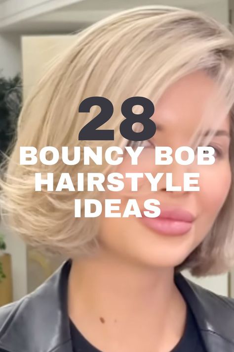 A blonde, bouncy bob hairstyle with layers for added volume and movement, styled for a chic and fresh look. Bouncy Bob, Bob Hairstyle Ideas, Rachel Miller, Curled Bob, A Moment To Remember, Bouncy Hair, Asymmetrical Bob, Tousled Waves, Voluminous Curls