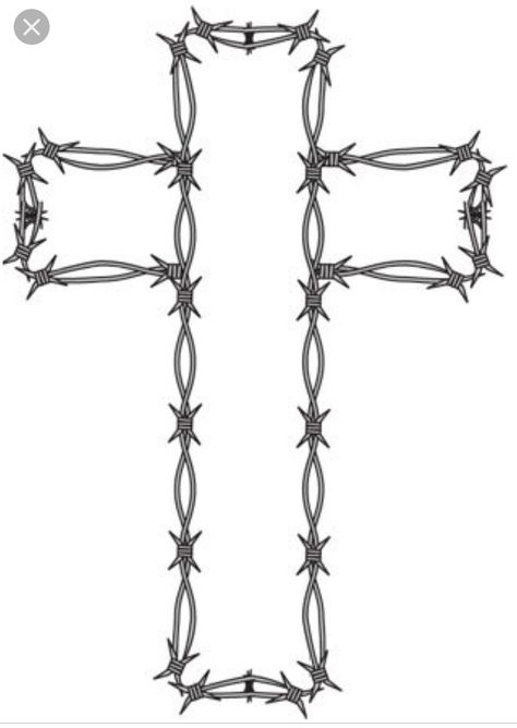 Barbed Wire Cross Tattoo, Barbed Wire Cross, Cross Tattoo Design, Barbed Wire Tattoos, Wire Crosses, Cross Tattoo Designs, Cross Tattoo, Barbed Wire, Tattoo Design