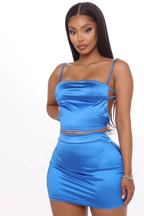 Royal Skirt, 2piece Outfits, Mini Skirt Set, Fashion Nova Outfits, Effortlessly Chic Outfits, Skirt Sets, Evening Dresses Elegant, Photoshoot Outfits, Cute Simple Outfits