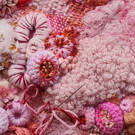 Fleur Woods Contemporary Fibre Artist on Instagram: "Putting the finishing stitches on this beauty 🌸💕" Fibre Artist, Rock Pools, February 22, Artist On Instagram, Fabric Texture, Fiber Art, Textiles, Texture, Embroidery