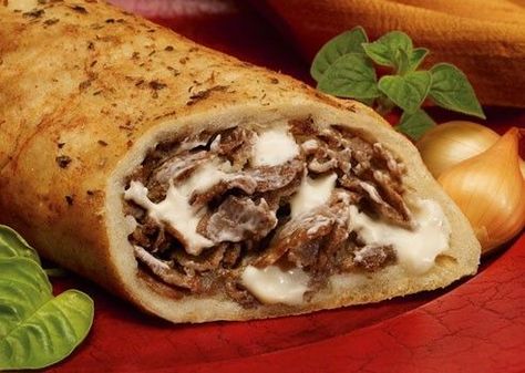 Cheesesteak stromboli Cheesesteak Stromboli Recipe, Philly Steak And Cheese, Cheesesteak Stromboli, Beef Rib Steak, Cheese Stromboli, Stromboli Recipe Easy, Steak And Cheese, Beef Rib, Philly Steak