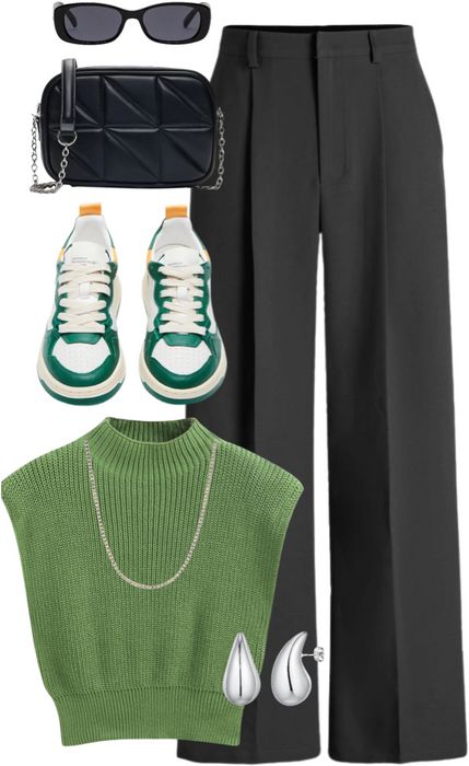 Classy Aesthetic Casual, Green Chic Outfit, Maximalist Office Outfit, Polyvore Outfits Classy, Polyvore Outfits Aesthetic, Chique Outfit, Shoplook Outfits, Everyday Fashion Outfits, Style Edit