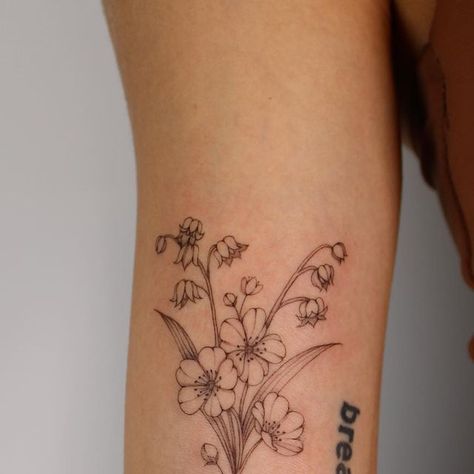 Hawthorn And Lily Of The Valley Flower Tattoo, Hawthorn And Lily Of The Valley Tattoo, Lily Of The Valley Hawthorn Tattoo, May Birth Flower Tattoo Hawthorn, Lily Of The Valley And Hawthorn Tattoo, Hawthorn Flower Tattoo, Hawthorn Tattoo, Hawthorne Flower Tattoo, Hawthorne Flower