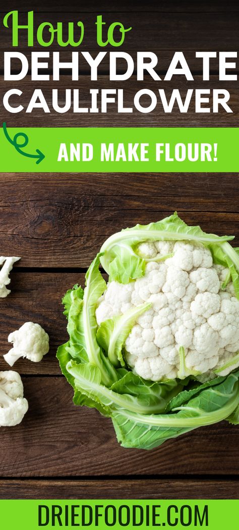 Did you know you can make both rice and flour from dried cauliflower? Learn how to dehydrate cauliflower the right way and use it to make healthy pantry staples! Dehydrated Cauliflower Rice, Dehydrated Vegetable Powder, Dehydrating Cauliflower, Dehydrator Vegetables, Vegetable Flour, Dehydrated Cauliflower, Cauliflower Flour, Diy Flour, Recipe Using Cauliflower