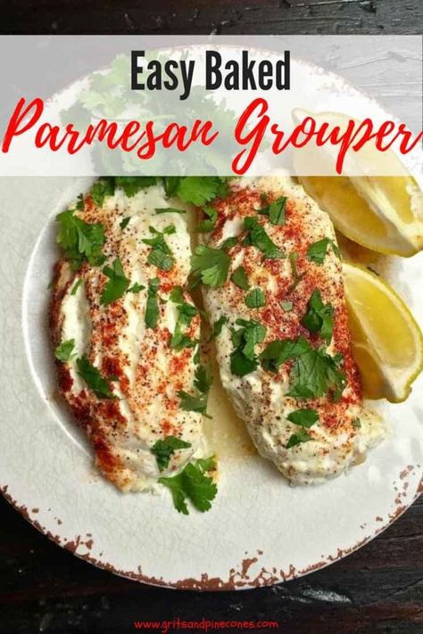 Grouper Fish Recipes, Baked Grouper, Grouper Recipes, Grouper Fillet, Baked Fish Fillet, Grilled Fish Recipes, Baked Fish Recipes, Elegant Entertaining, Easy Fish Recipes