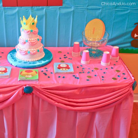 Princess Peach Pool Party, Mario Princess Birthday Party, Princess Peach Birthday Backdrop, Mario Peach Party, Mario Birthday Party Princess Peach, Super Mario Princess Birthday Party, Toadette Birthday Party, Princess Peach First Birthday, Princess Peaches Party