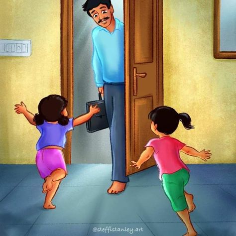 Father Daughter Images, Father Cartoon, Tehreek Labbaik Pakistan, Happy Father's Day Wishes, Father Daughter Photos, Home Cartoon, Childhood Memories Art, Fathers Day Wishes, Meaningful Pictures