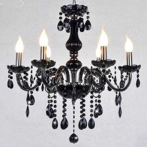 Rosdorf Park Gannie 6 - Light Crystal Chandelier | Wayfair Black Crystal Chandelier, Led Crystal Chandelier, Traditional Candles, Crystal Chandelier Lighting, Modern Crystal Chandelier, Indoor Lamp, Indoor Lighting Fixtures, Candle Chandelier, Art Deco Lighting