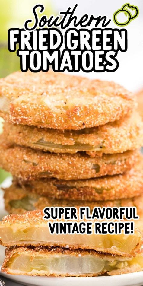 Our Southern classic fried green tomatoes consists of unripened tomatoes, bread them in a flavorful breadcrumb and cornmeal coating then fry them up. Easy Fried Green Tomatoes, Fried Green Tomatoes Recipe Easy, Southern Fried Green Tomatoes, Fried Green Tomatoes Recipe, Green Tomato Recipes, Southern Cooking Recipes, Fried Tomatoes, Tomatoes Recipe, Fried Green Tomatoes