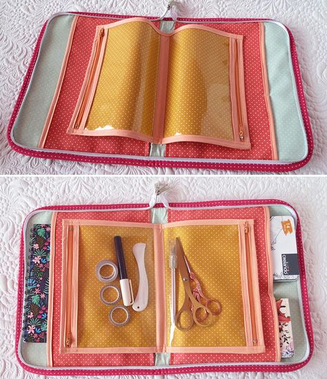 Zipper organizer pattern Tech Organizer Sewing Pattern, Sewing Organizer Pattern, Sewing Kit Organizer, Bedroom Organisation, Triangle Quilt Pattern, Patchwork Projects, Sewing Case, Journal Organization, Storing Craft Supplies