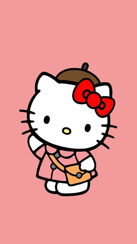 Hello Kitty In A Dress, Draw Hello Kitty, 헬로키티 배경화면, Walpaper Hello Kitty, Cute Video, Hello Kitty Themes, Drawing Sheet, Kitty Images, Hello Kitty Characters