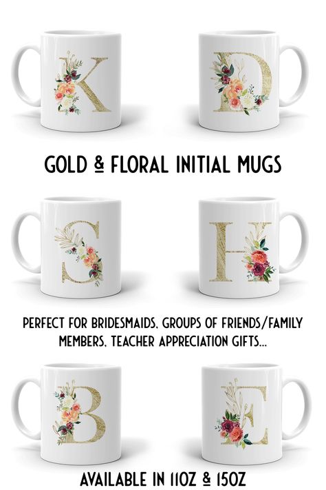 Valentines Day Mug, Initial Mug, Valentines Watercolor, Monogram Mug, Deco Champetre, Letter Mugs, Starbucks Gift Card, Starbucks Gift, Floral Initial