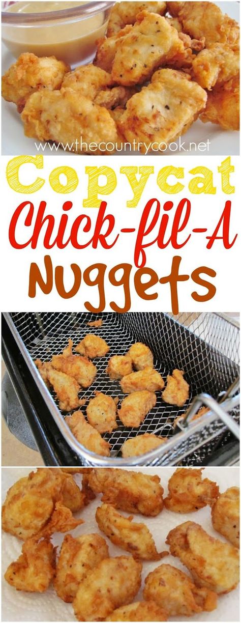 Chic Fillet Recipe, Chick Fil A Chicken Nuggets Recipe, Chic Filet, Chick Fil A Chicken Nuggets, Polynesian Sauce, Chicken Nuggets Recipe, Copycat Chick Fil A, Chicken Nugget Recipes, Sweet Chicken