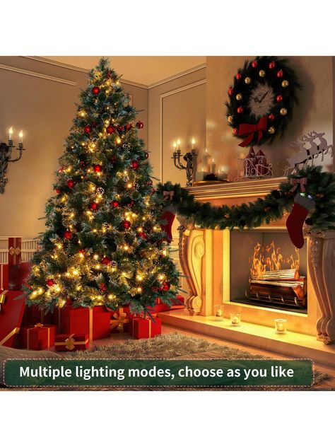 This 6.5ft exquisite Christmas tree features 1200 fine crafted branch tips, making it dense and full in appearance. The included decorations, such as pinecones, berries, and more, make the hinged christmas tree look more elegant. This christmas tree is adorned with warm white lights that add elegance and charm to any setting. It has multiple modes that can be adjusted. Our decorated christmas tree comes with a solid metal stand that features protective plastic covers on the ends. All branch tips are made of 100% new PVC to guarantee the outstanding performance of our artificial Xmas tree. This Christmas tree is designed into an advanced hinged structure, which provides great convenience for installation.Have a Good and Exciting Christmas!Convenient Assemby Artificial Xmas Trees, Flocked Christmas Tree, Warm White Lights, Pre Lit Christmas Tree, Unique Christmas Trees, Festive Holiday Decor, Flocked Christmas Trees, White Lights, Beautiful Christmas Trees