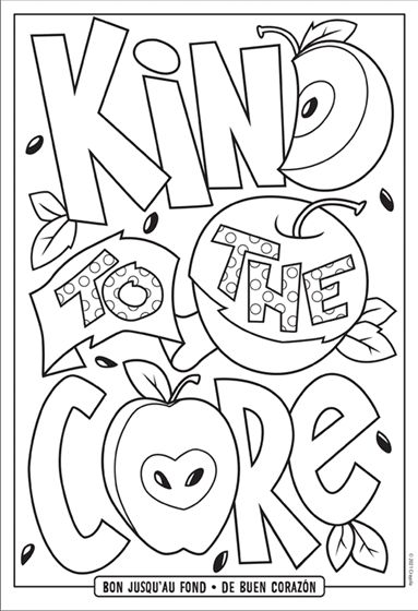 Kind to the Core Apple Coloring Page | crayola.com Apple Kindness Lesson, Crayola Coloring Pages Free Printable, Free Apple Coloring Pages, Apple Coloring Sheet, Apple Coloring Pages For Kids, Kindness Coloring Pages, Teacher Coloring Pages, Kindness Coloring Pages Free Printable, September Coloring Pages Free Printable