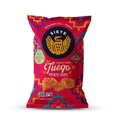 Siete Fuego Kettle Chips - 5.5oz : Target Siete Chips, Barbecue Chips, Cooking Avocado, Bbq Chips, Bbq Potatoes, Kettle Chips, Taco Stuffed Shells, How To Cook Potatoes, Distilled White Vinegar