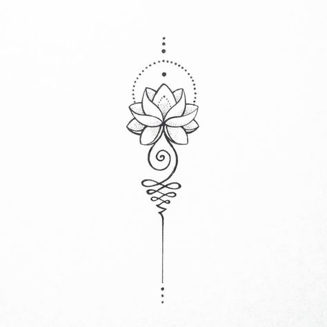 Line Drawing, Lotus, Tattoos, White