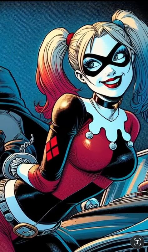 Nerdforge Martina, Harley Quinn Hair Ideas, Harley Quinn X Batman, Harley Quinn Hairstyles, Jester Harley Quinn, Harley Quinn Redesign, Old Harley Quinn, Anime Harley Quinn, Red And Black Harley Quinn