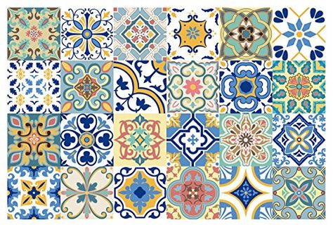 Traditional Backsplash, Diy Mural, Stair Stickers, Mexican Talavera Tile, Talavera Tile, Tile Stickers, Talavera Tiles, Mexican Talavera, Tile Decals