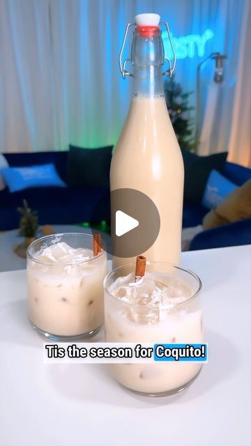 Easy Coquito Recipe, Coquito Drink, Elephant Rings, Coquito Recipe, Cream Of Coconut, Christmas Cocktail, Elephant Ring, Evaporated Milk, Mexican Recipes